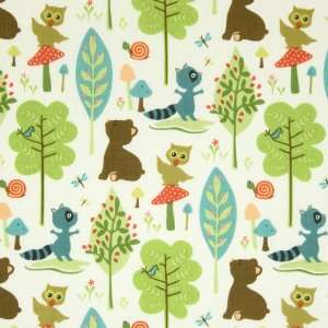  Riley Blake Woodland Tails Bear Cream Fabric Yardage Arts 