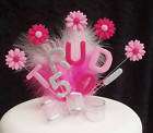 BIRTHDAY NAME/AGE CAKE TOPPER WITH DAISIES/FEATHE​RS