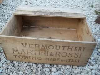 Vtg Vermouth Dry Martini Rossi & Torino Italy Wood Box  
