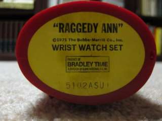 Vintage 1971 Bradley Raggedy Ann & Andy Watch 3 Bands NIB  