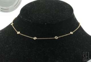 14K GOLD 0.90CT FANCY DIAMOND BY THE YARD CHAIN NECKLACE  