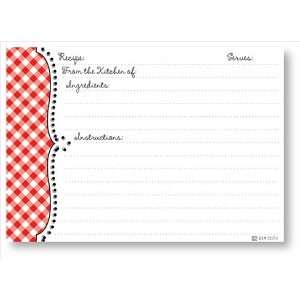   Cards   Red Gingham Scalloped Edge 