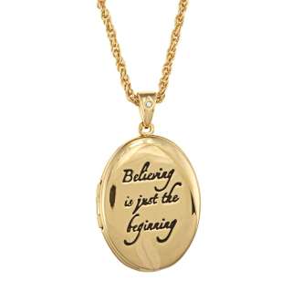 Disney Goldplated Believing is Just the Beginning Locket Necklace 