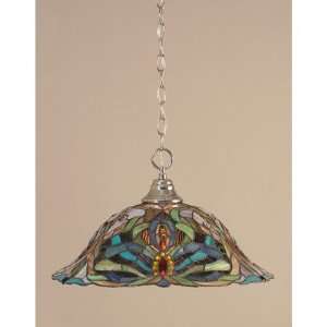   Pendant with Kaleidoscope Tiffany Glass in Chrome
