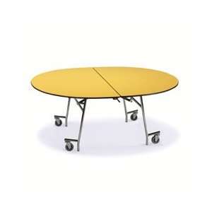 Oval Mobile Table   Chrome Legs   5W x 6L 