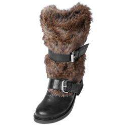 Two Lips Womens Too Lynx Fur Trimmed Boots  