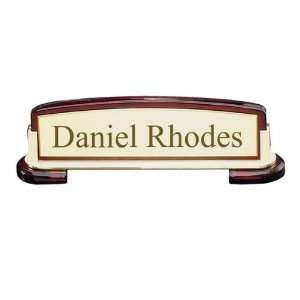  Piano Finish Personalized Desk Name Plate with Brass Plate 