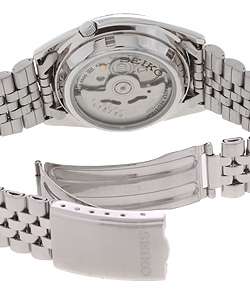 Seiko 5 Mens White Dial Rolex style Steel Watch  