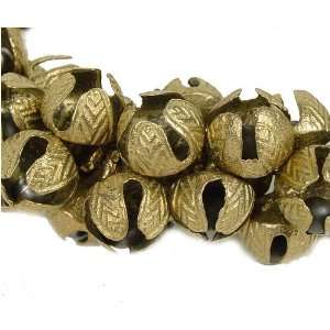  Brass Bells, 5/8 wide, 100 count, strung on wire Musical 