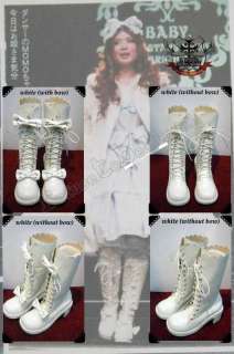 Sweet Bridal Princess Lolita Bow Tie BJD Boots White 25  