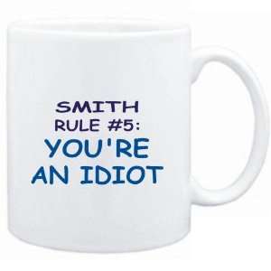 Mug White  Smith Rule #5 Youre an idiot  Male Names 