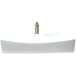  Sink with Brushed Nickel Bathroom Vessel Filler Faucet  