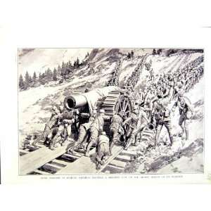  1915 16 WORLD WAR ITALIAN SOLDIERS MONSTER GUN HILLS