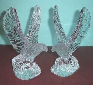 Waterford Eagles Fred Curtis Crystal Sculptures S/2 NIB  