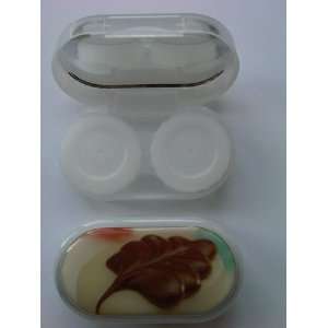    WHITE   (Chocolate) Lens case + integrated mirror + matching lens 