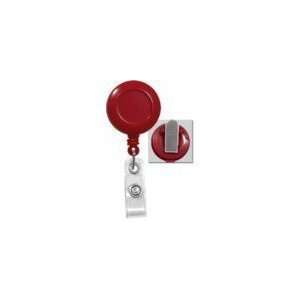  Red Round Badge Reel with Spring Clip   25pk Red