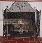 Large Old World Distressed Copper Grand Metal Fireplace Screen