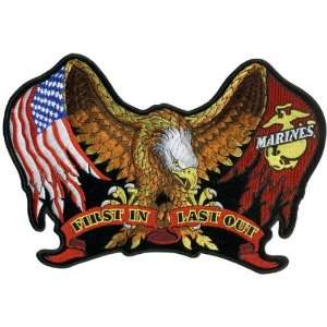  11 inch Patch   Marines Flag Eagle Patio, Lawn & Garden