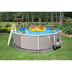 Belize Above Ground 18 foot Round Swimming Pool Package   