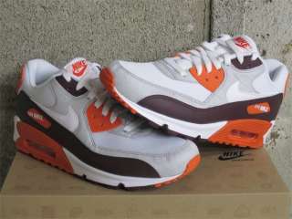 Nike Air Max 90 Mesh Red Mohagany White Safety Orange DS Sz 10.5 new 