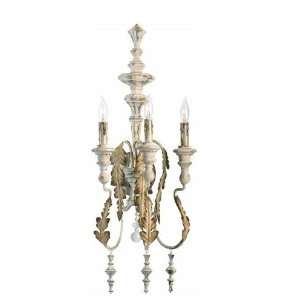   29 Persian White Wrought Iron Wall Sconce with Glass Details 04171