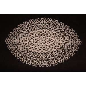  Handmade Tatting Lace Placemat Traycloth. Made of 100% 