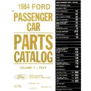  1984 FORD Parts Book List Guide Catalog Manual Automotive