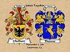   CREST   DUAL COAT OF ARMS Print For MARRIED COUPLE family wedding