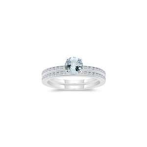  0.39 Cts Diamond & 1.14 Cts Sky Blue Topaz Matching Ring 