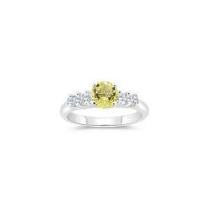 0.18 Cts Diamond & 0.85 Cts Lemon Citrine Engagement Ring 
