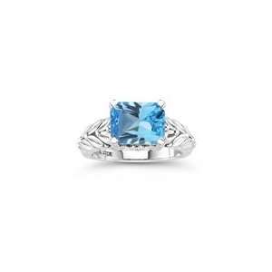  0.04 Cts Diamond & 3.24 Cts Swiss Blue Topaz Solitaire 
