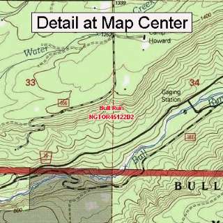  USGS Topographic Quadrangle Map   Bull Run, Oregon (Folded 