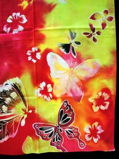 NEW Batik Hand Painted Handkerchief Scarves Butterflies  