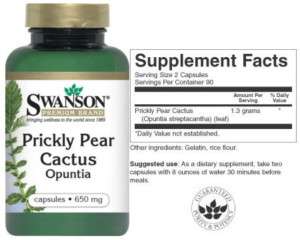   Pear Cactus Opuntia Nopal Lower Blood Sugar, 180 Capsules  