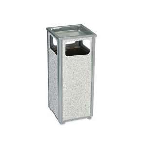   Sand Urn/Litter Receptacle, Sq, Steel, 12gal, GY