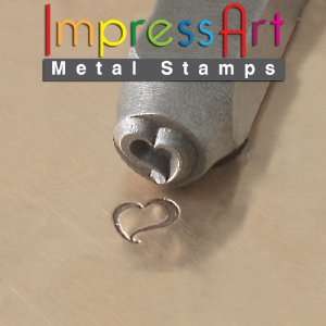   , Metal Jewelry Design Stamp, Swirly Heart, 6mm