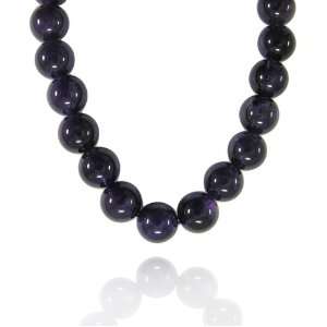  12mm Round Amethyst Bead Necklace, 22+2Extender Jewelry