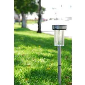 GTMax Solar Powered Motion Sensor Stainless Steel Pole Garden Light 