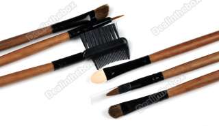   Make Up Salon Cosmetic Brush Set Kit Brown+ Rollup Black P ouch Bag
