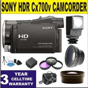 Sony HDR CX700v Camcorder w/ .45x Wide Angle Lens + 2x Telephoto Lens 
