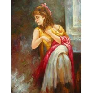  24X36 inch Figure Oil Painting Victorian Lady