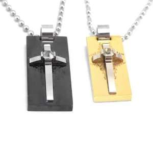   Cross on Board Pendant Necklace Set 16 and 20 Chain Dahlia Jewelry