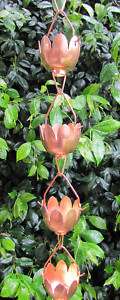 ft Copper Rain Chain Lotus Lily Flower Extension 2 ft  