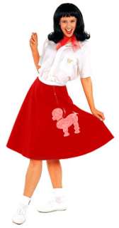 Womens Std. Red 50s Poodle Skirt Costume   Fifties Cost  
