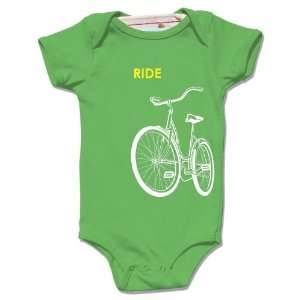  Organic Bike, s/s infant one piece, green Baby