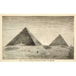   Second Pyramids Egyptian Landscape Historic Ancient   Original In Text