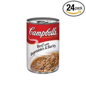 Campbells Red & White Beef With Vegetables And Barley Soup, 11 Ounce 