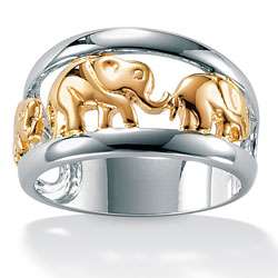 Toscana Collection Two tone Silver Elephant Ring  