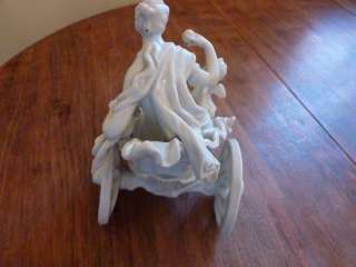   Meissen white porcelain Aphrodite with apple and cupid in Chariot