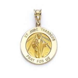 14k Round St Jude Medallion Pendant   JewelryWeb Jewelry